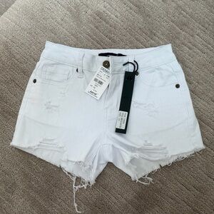 NWT Contraband Girls Stylish White Distressed Denim Shorts Size 12